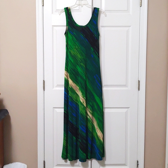 Calvin Klein Green and Blue Maxidress - Picture 3 of 3